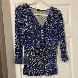 Blue and Black Women's Top